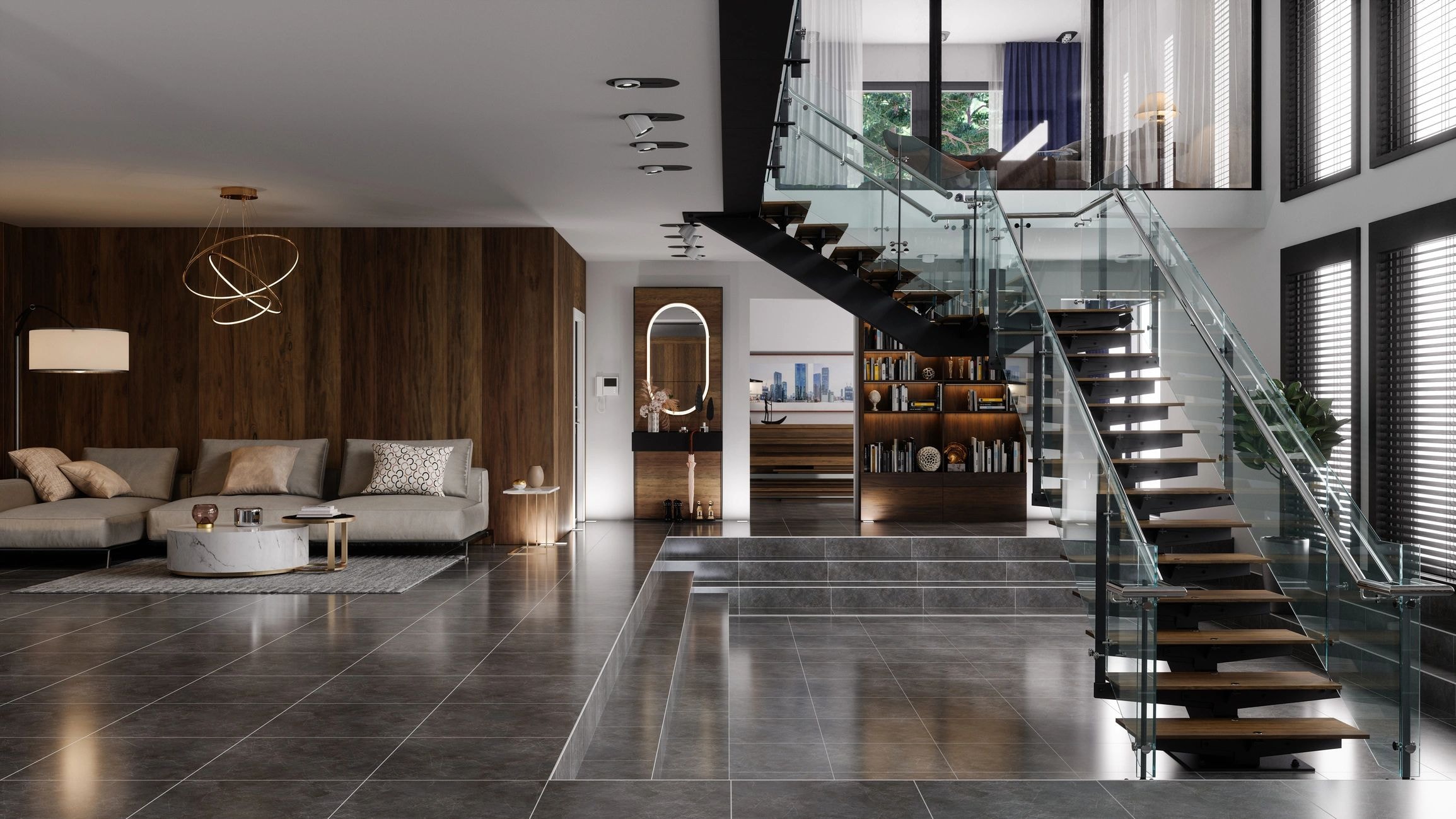 Spotless luxury home interior after deep cleaning